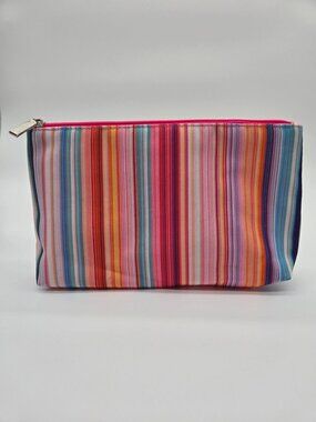 Clinique Pastel Rainbow Striped Make-Up Bag Travel